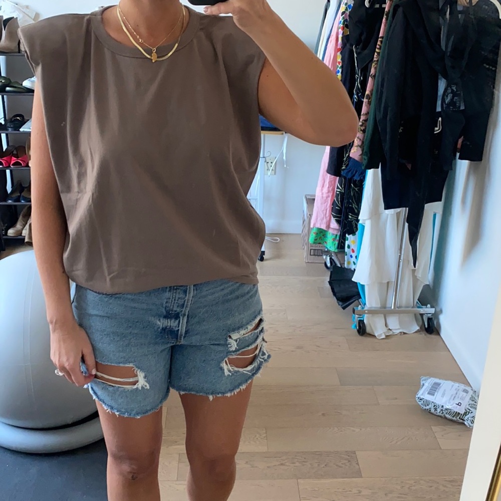 NWT Frankie Shop Pad Shouler Tee - Picture 3 of 3